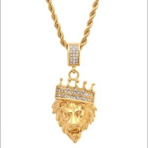 ANTHONY JACOBS
18K Goldplated Necklace with Simulated Diamond Lion Pendant